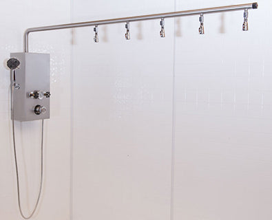 Cascade Vichy Shower Bar With Rain Heads