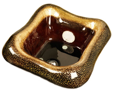 La Fleur Rustic Gold Glass Pedicure Sink 