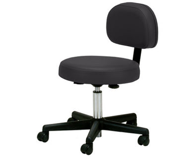 Black Pnuematic Tech Stool With Back Support