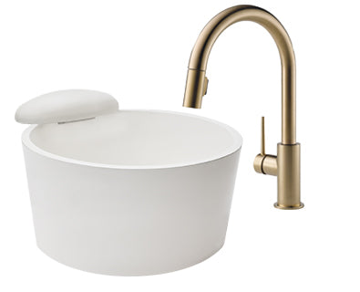 Posh Sink with Trinsic Bronze Faucet