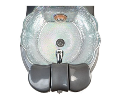 Scallop Glass Pedicure Sink With Pipefree Whirlpool | Meridianspas.com