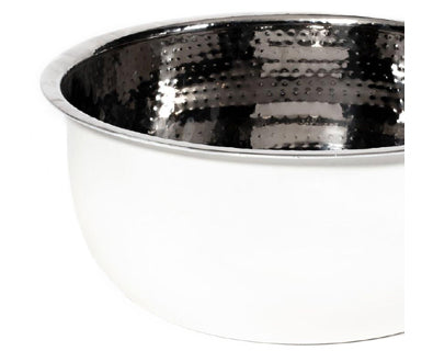 Hammered Stainless White Spa Bowl